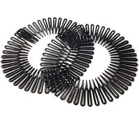 Generico Pettine a Fascia per Capelli Pettine Flessibile per Capelli Elasticizzato Pettine Circolare in plastica Denti circolari Completi Accessori per Capelli Nero 2 pezziPratico e Deft