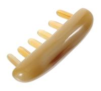 Generico Pettine Massaggiante in Corno di Bue Naturale per Capelli Denti Larghi Ergonomico e Portatile Strumento Guasha per Massaggio del Capelluto Uomo Donna