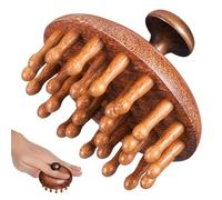 Generico Pettine Massaggiante in Legno Naturale per Cuoio Capelluto Design a Disco Terapeutico Spazzola Gua Sha Compatta per Chioma Strumento Portatile per Massaggio Rilassante a Casa