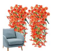 Genérico Petunie artificiali, petunie finte, fiori di seta, resistenti alle condizioni atmosferiche, 2 pezzi di fiori eterne per veranda giardino vaso patio e scatola