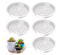 Generico Pflanzen-Drainage-Untersetzer - 5er Set Transparente Blumentopf-Tabletts | Multifunktionale Pflanzenwasserschalen für Innen und Außen, Kunststoff Auffangschale, Blumenuntersetzer