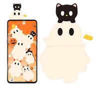 Generico Phone Figurine, Halloween Ghost Decor, Mini Stick on Sculpture, 0.98x0.59x1.38 Inches Reusable Adhesive Backing, Compact Cute Design, Phones, Tablets, Dashboards, Seasonal Use