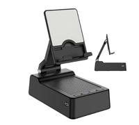 Generico Phone Stand With Speaker - Speaker Phone Stand | Foldable Phoné Štand | Wireless 5.3, Anti-Slip Base, Adjustable Height Angle, Built-in Microphone, 15H Playtime, For Home Office Tr