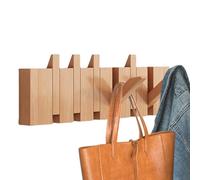 Generico Piano Coat Rack, Modern Hat Coat, 17.72x5.71 inches Natural Wood Entryway Wall Art Hook, Stylish Clothes Organizer Hanger for Foyers Bedrooms Hallways, Bags Hats Umbrellas