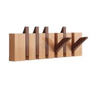 Generico Piano Coat Rack, Modern Hat Coat, 17.72x5.71 inches Natural Wood Entryway Wall Art Hook, Stylish Clothes Organizer Hanger for Foyers Bedrooms Hallways, Bags Hats Umbrellas