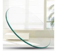 Generico Piano In Vetro Temperato Per Tavolo Da Pranzo, Superficie Rotonda Trasparente, Bordo Lucidato A Matita, Pannelli In Vetro Di Ricambio, Elevata Durezza(58CM(23IN))