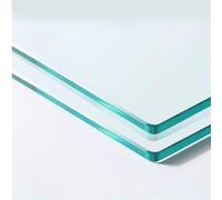 Generico Piano rettangolare 80x40 cm in vetro temperato trasparente angoli arrotondati, Decora E Proteggi Piano Tavolo per console uffici e mobili(40x40cm/15.7x15.7in)