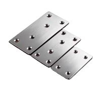 Generico Piastra Angolare Scanalata 4 Pezzi | 4 pezzi, acciaio inossidabile, scanalatura singola, angolo retto, for montaggio su piedini for mobili