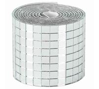 Genérico Piastrella a Mosaico con Specchio 12 PCS Argento 100 x 4 cm,Argento,1.6kg,42017630