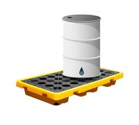 Generico Piattaforma di contenimento Anti-Perdita con griglia, Pallet di stoccaggio Sicuro per fusti per la Protezione Ambientale e la Sicurezza Chimica, Design Resistente per Uso Industriale