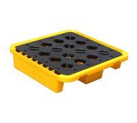 Generico Piattaforma di contenimento modulare per fuoriuscite con Scarico - Vassoio in polietilene Resistente e Anti-Perdita per Cucina, Garage, Fabbrica - Pallet Anti-fuoriuscita per secchi di Verni