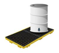 Generico Piattaforma di contenimento modulare per fuoriuscite di Petrolio, Vassoio Anti-Perdita 120x60x10 cm con griglia, Pallet industriali per fuoriuscite per stoccaggio Sicuro di liquidi e protezi