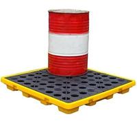 Generico Piattaforma di contenimento per fuoriuscite Giallo-Nera - Pallet in polietilene a Prova di perdite per fusti di Petrolio in Magazzini, fabbriche e Garage - Vassoio modulare impilabile (Dimen