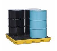 Generico Piattaforma modulare impilabile a Tenuta stagna per Il contenimento di fuoriuscite, con griglia, Pallet in plastica Rimovibile con drenaggio, Ideale per Uso Industriale (120x120x10 cm)