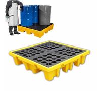 Generico Piattaforma modulare per Il contenimento di fuoriuscite, Resistente e Portatile, con Scarico e Fori per Carrello elevatore | capacità di 2000 kg per Magazzino/Fabbrica (130x68x15 cm)