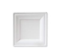 Generico Piatti bagassa carta polpa di cellulosa 16x16 cm - confezione 50 pezzi - compostabili biodegradabili