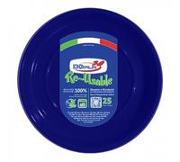 Generico PIATTI FESTAIOLI PIANI BLU X 25PZ DIAM.22CM RIUSABILE DOPLA