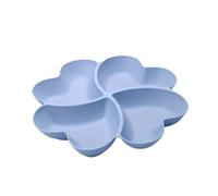 Generico Piatto di frutta a forma di cuore Piatti creativi Scatola di conservazione degli alimenti Insalate di noci secche Snack Diviso Caramelle Contenitore for dessert(Blue)