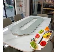 Generico Piatto Girevole da Pranzo Girevole a 360° - Carrello Manuale per servire Il Cibo, Perfetto per Feste e Catering - Grigio, Tavolo da condivisione del Cibo da 1,2 m/3,9 Piedi