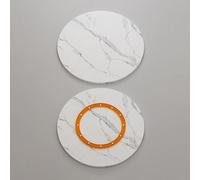 Generico Piatto Girevole Lazy Susan In Legno, Vassoio Rotante Grande Da 45/50/55/60cm, Piatto Da Tavola Rotondo Per Riunioni Di Famiglia(White Stone,36in/90cm)