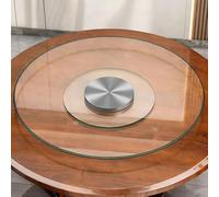 Generico Piatto Girevole Trasparente in Vetro, Vassoio da Tavolo con Struttura in Metallo, Centrotavola Decorativo for Servire Frutta, Snack, Dessert e Bevande