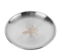 Generico Piatto Rotondo Cerimoniale in Acciaio Inossidabile Argento 14cm Vassoio per Gioielli Astrologia