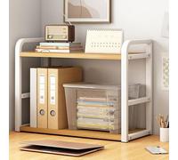 Generico Piccola Libreria Per Scrivania, Mini Scaffale Da Scrivania Per Bambini, Organizer Da Tavolo A 2 Livelli Per Dormitorio, Casa, Ufficio, Cucina(White,50cm/19.7")