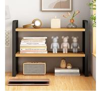 Generico Piccola Libreria Per Scrivania, Mini Scaffale Da Scrivania Per Bambini, Organizer Da Tavolo A 2 Livelli Per Dormitorio, Casa, Ufficio, Cucina(Black,50cm/19.7")