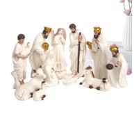 Generico Piccola Statua della Sacra Famiglia,Decorazioni Tavolo Natale Resina - Scultura Religiosa Da Tavolo | Per Casa Ufficio Soggiorno Camera Da Mensola Del Libreria Gruppi Della Chiesa