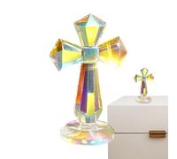 Generico Piccole Croci Di | Statua Religiosa Decor Casa 15 Cm - Croce con Design Angolato 360° per Libreria Sala Preghiere Ufficio Pastori Tavola Chiesa Collezionisti Davanzale