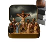 Generico Piccole figure di Gesù - Decorazioni religiose pasquali, mini figurine di Gesù pasquale tascabili, per casa, appartamento, scrivania, tavolo, scaffale, chiesa, fattoria, per le vacanze | Ac