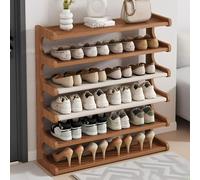 Generico Piccolo Stretto Portascarpe Organizer, Scaffale Multistrato, Scarpiera Verticale Angolare Bambù Portascarpe Indipendente Design Aperto Per Piccoli Spazi(4tier 90cm)