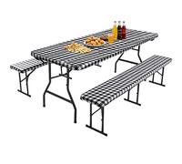 Generico Picnic Tablecloth Set, Waterproof PVC Table Cover And Two Bench Covers | 75x180cm Elastic Edges Portable Outdoor Tablecloth Set For Camping Travel Barbecue RV