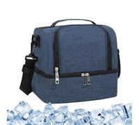 Generico Picnic Tote, Waterproof Lunch Bag, Portable Cooler Pouch, Insulated Food Storage Carrier for outdoor, for beach, camping, work, picnic, party, travel, school, 9.84x6.69x9.06 inches