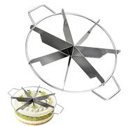 Generico Pie Divider - 12,2x10,43x2,76 pollici Pressa per tagliare torte antiruggine, affettatrice per pasticceria antiaderente, strumento per pizza e formaggio a divisione uniforme con manico lateral