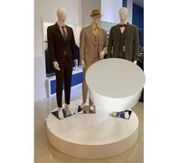 Generico Piedistallo espositivo Rotondo Beige, Base cilindrica da 31x12 Pollici per Decorazioni per Eventi, vetrine di Negozi di Abbigliamento, Oggetti di Scena per Matrimoni e Display per studi Foto