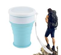 Generico Pieghevole - Recipiente Da Campeggio Pieghevole Da 350 Ml, Bicchiere Da Viaggio In Silicone, Di Coperchio Portatile Con Supporto Per Bevande Espandibile | Borraccia Sportiva Estensibile