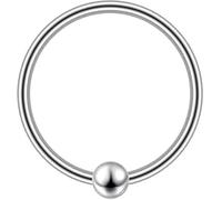 Generico Piercing Naso in Argento, Cerchio 10 mm con Pallino 2 mm, Spessore Canna 0,7 mm