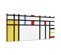 Generico Piet Mondrian - Composizione con rosso, giallo e blu - stampa su tela con telaio in legno - 160x80 cm