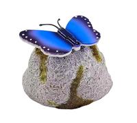 Generico Pietre da Giardino a LED | La Farfalla Le Rocce Decorative del Paesaggio | Pietre Decorative per laghetto, Prato, Patio, Percorso Esterno | Set di Decorazioni da Giardino a incandescen
