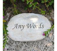 Generico Pietre da giardino personalizzate con incisioni di qualsiasi parola, decorazione commemorativa personalizzata incoraggiare pietre di benvenuto, decorazioni per cimitero, piccole dimensioni