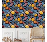 Generico Pietre Ghiaia Carta da Parati Autoadesiva 0.4x20 m Colorato Ciottoli Pellicola Adesiva per Mobili Impermeabile Carta Adesivo Ispessita Opaco Decorare Muro Cucina Armadio Cassetto e Scaffali