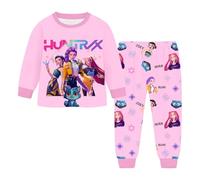 Generico Pigia Bambine K Pop HUNTR-X Lungo Set di igiami a Maniche Lunghe Stile Anime D-emon Due Pezzi Completa Tuta con Pantaloni Leggero Natalizio Regalo per Ragazza e Ragazzo 2-13 Anni