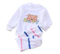 Generico Pigiama a Due Pezzi Set per Bambini,Abbigliamento da Casa Bambini Notte Invernale Autunnale Pigiami Rimani al Caldo in Autunno e Inverno Unisex Ragazzi Bambine dai 2 ai 7 Anni