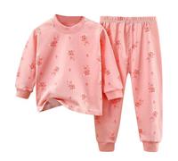 Generico Pigiama a Due Pezzi Set per Bambini,Abbigliamento da Casa Traspirante Bambini Notte Invernale Camicetta Maniche Lunghe Bambino Regalo Unisex e Ragazzi Bambine dai 2 ai 7 Anni