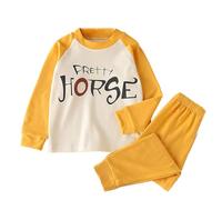 Generico Pigiama a Due Pezzi Set per Bambini,Abbigliamento da Casa Traspirante Biancheria Intima Termica Camicetta Maniche Lunghe Bambino Invernale Regalo Unisex Bambini e Ragazzi Ragazze 1-12 Anni