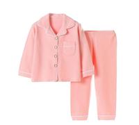 Generico Pigiama a Due Pezzi Set per Bambini,Abbigliamento da Casa Traspirante Stampa di Cartoni Animati Pantaloni Solidi Rimani al Caldo in Autunno e Inverno Unisex Bambini Ragazzi Ragazze 1-12 Anni