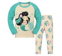 Generico Pigiama a Due Pezzi Set per Bambini Abbigliamento da Casa Traspirante Stampa di Cartoni Animati Camicetta Maniche Lunghe Vestiti Leggeri Idea Regalo Bambine dai 2 ai 7 Anni