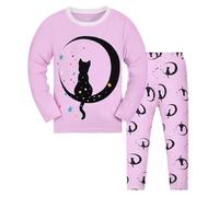 Generico Pigiama a Due Pezzi Set per Bambini Abbigliamento da Casa Traspirante Stampa di Cartoni Animati Camicetta Maniche Lunghe Vestiti Leggeri Idea Regalo Bambine dai 2 ai 7 Anni