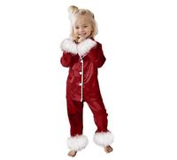 Generico Pigiama a Due Pezzi Set per Bambini Comodo Biancheria Intima Termica Pantaloni Solidi Bambino Invernale Regalo con Tasche Adatto Il Gioco nel Tempo Libero